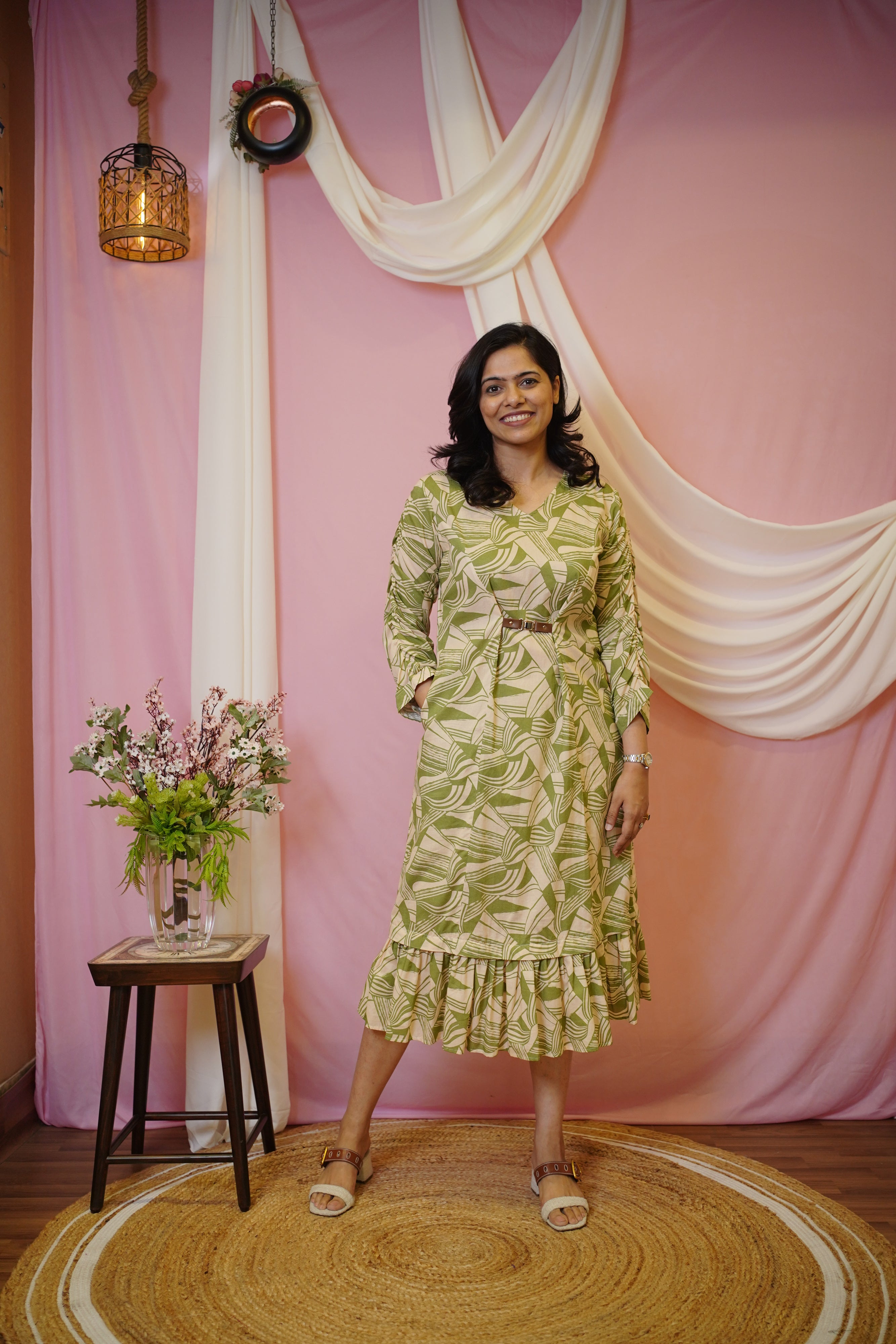 Lime Green Frill Dress