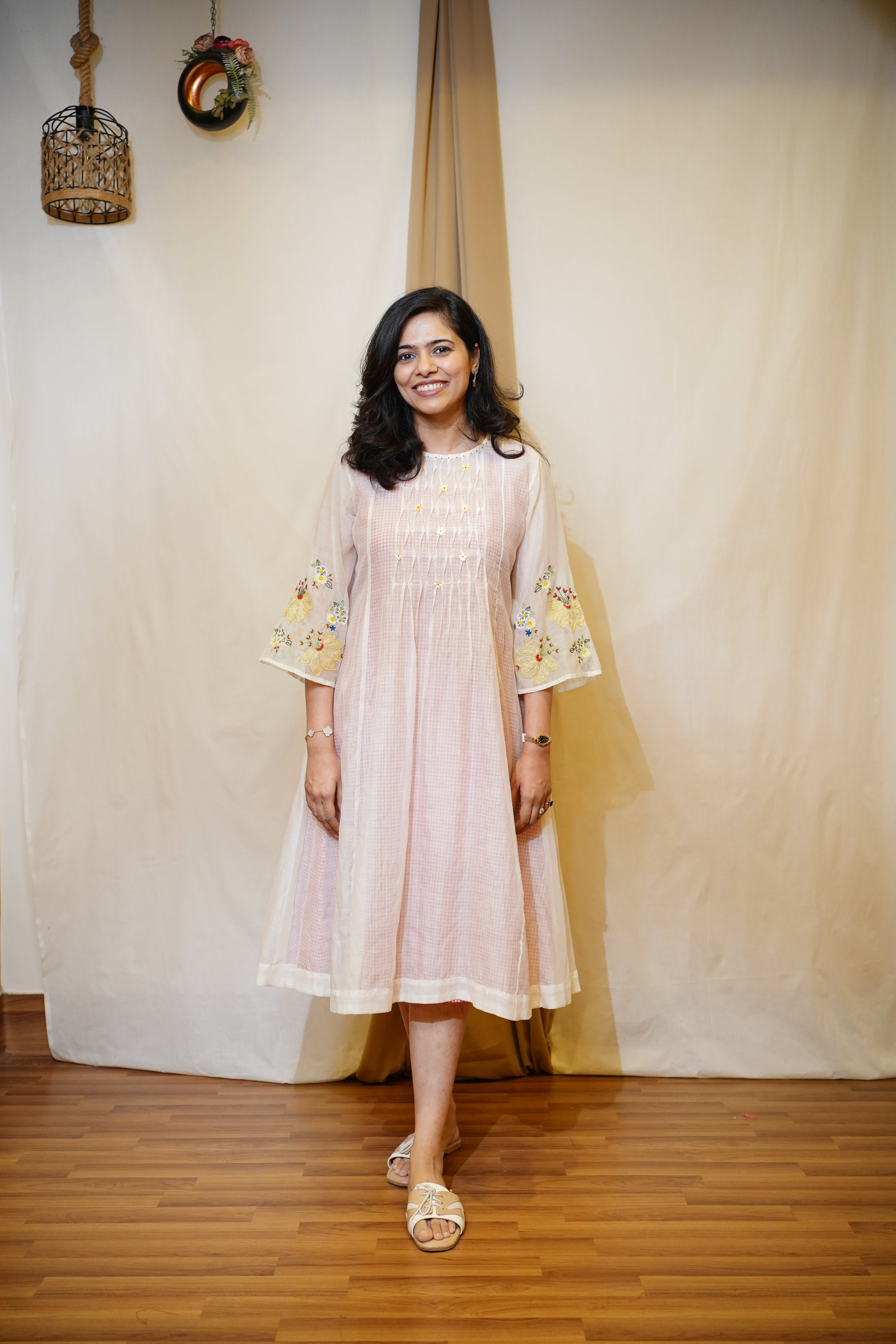 Soft Bloom Embroidered Dress