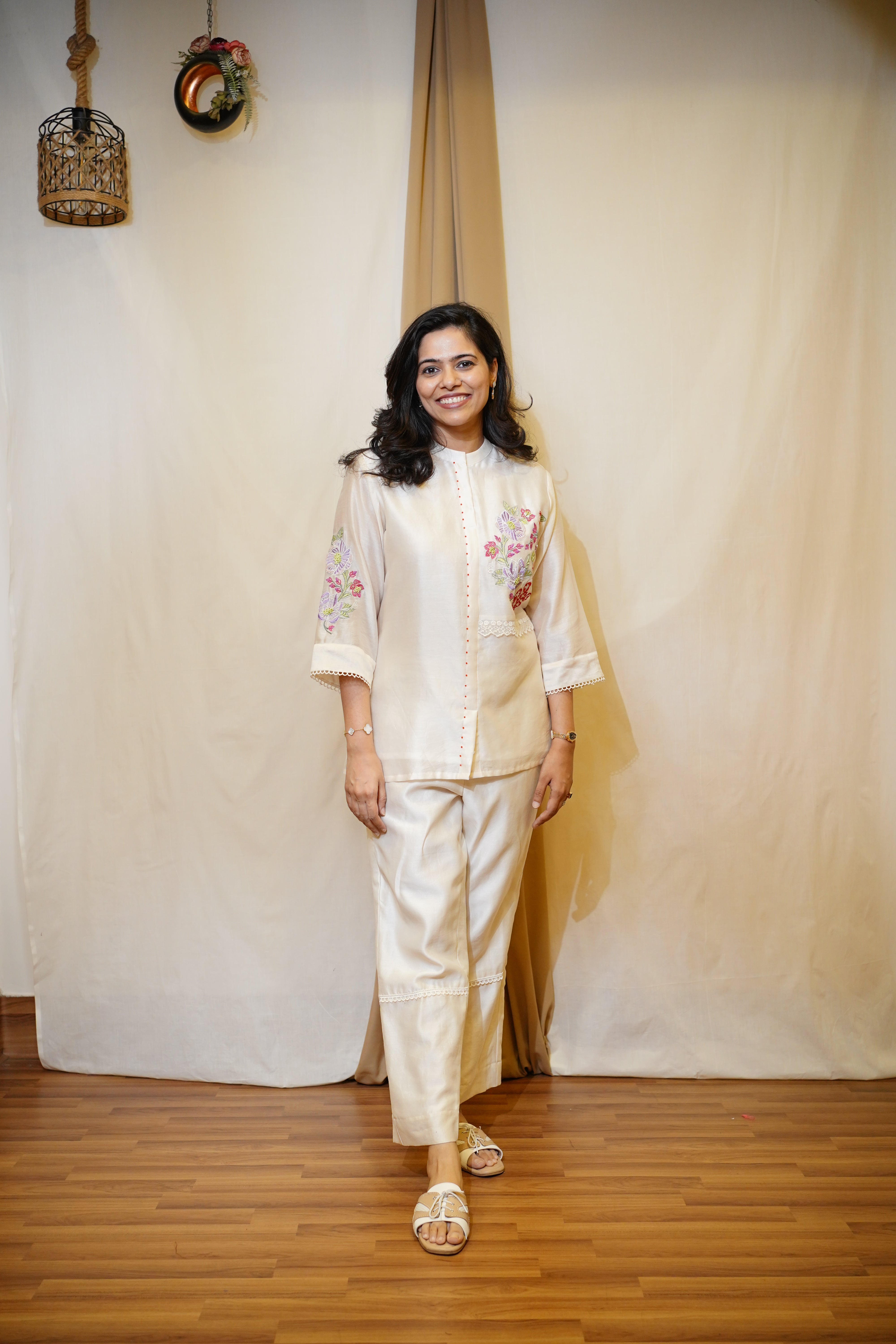 Ivory Embroidered Co-ord Set