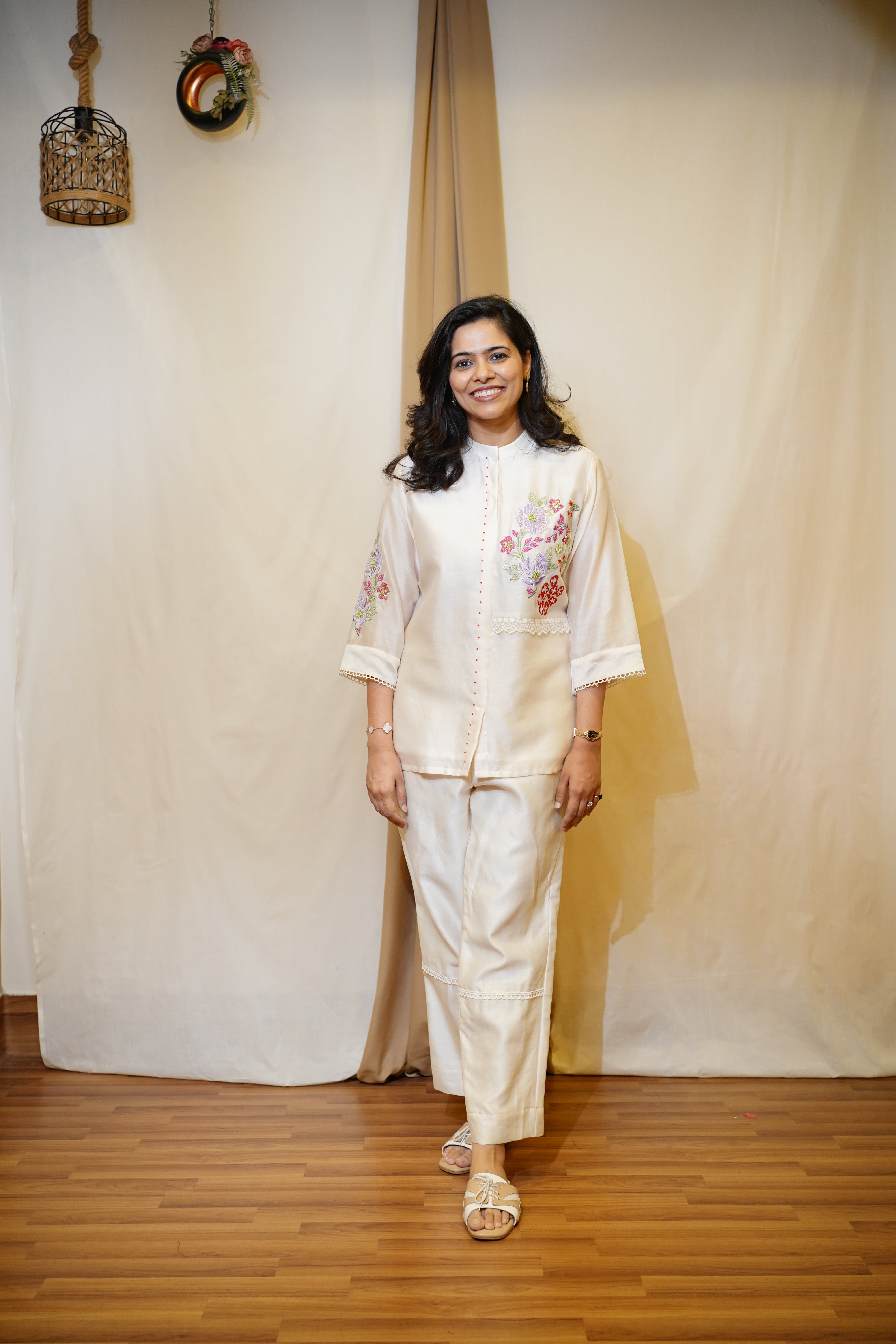 Ivory Embroidered Co-ord Set