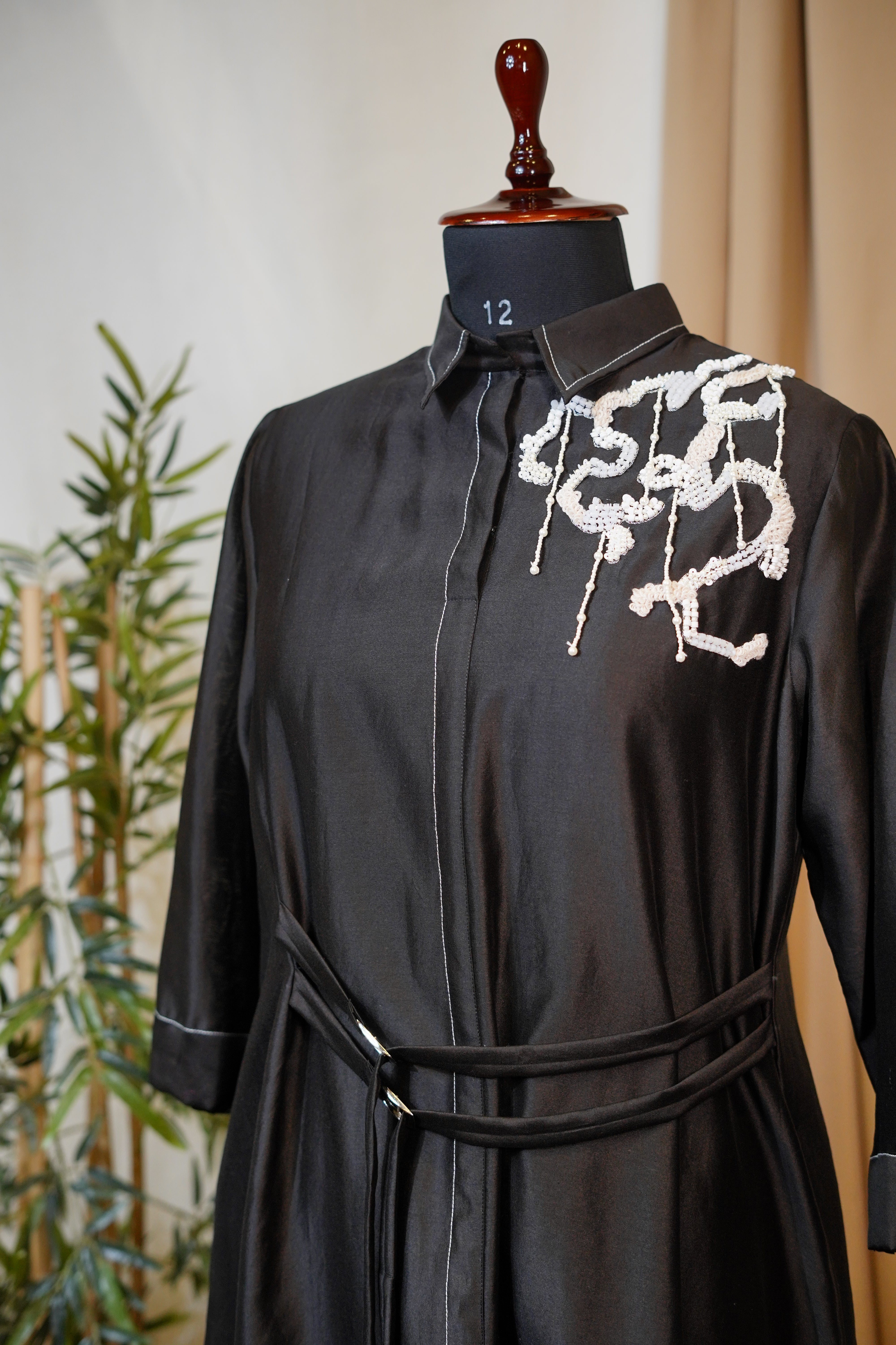 Black Radiance Belted Dress