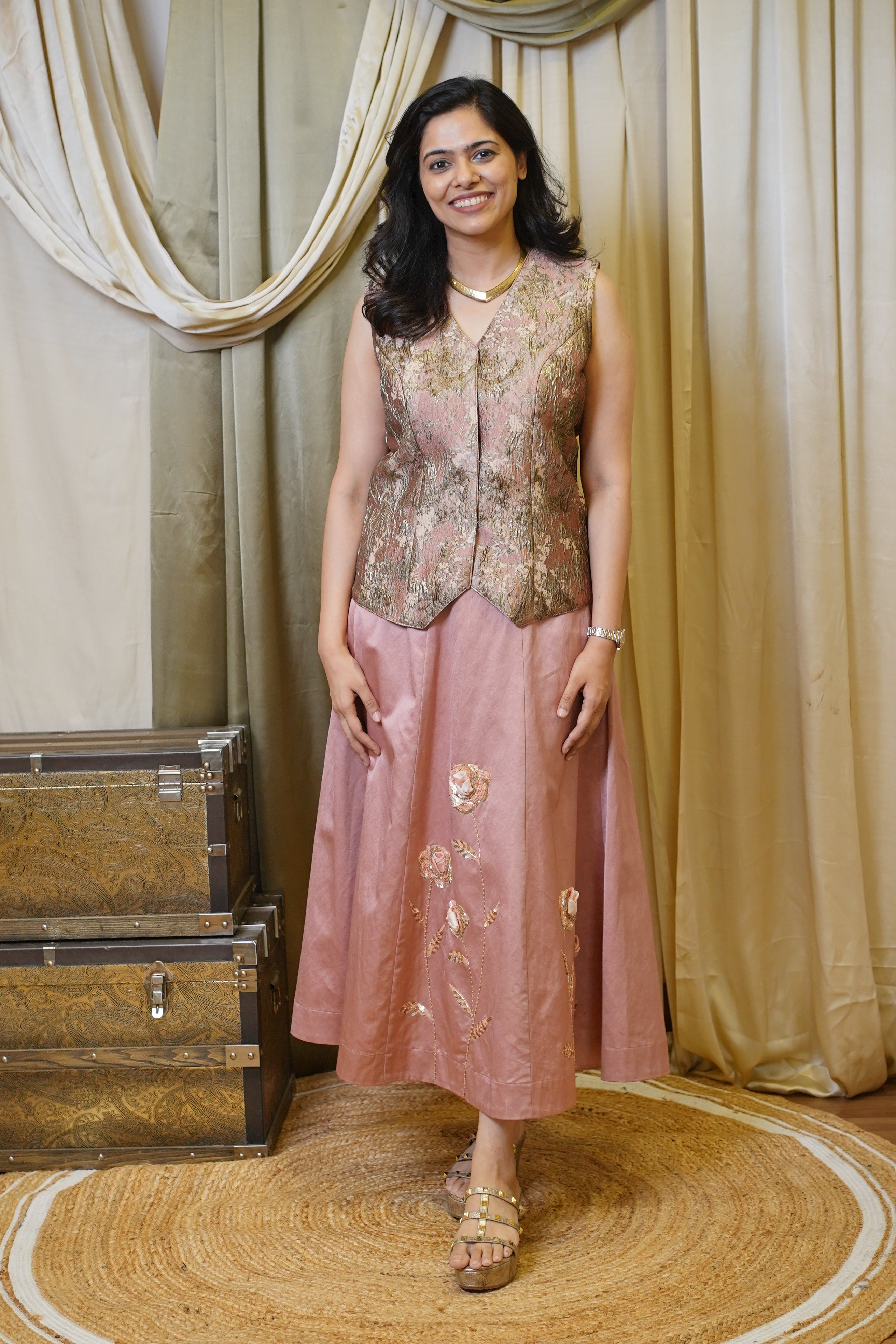 BLUSH HARMONY JACKET SKIRT SET