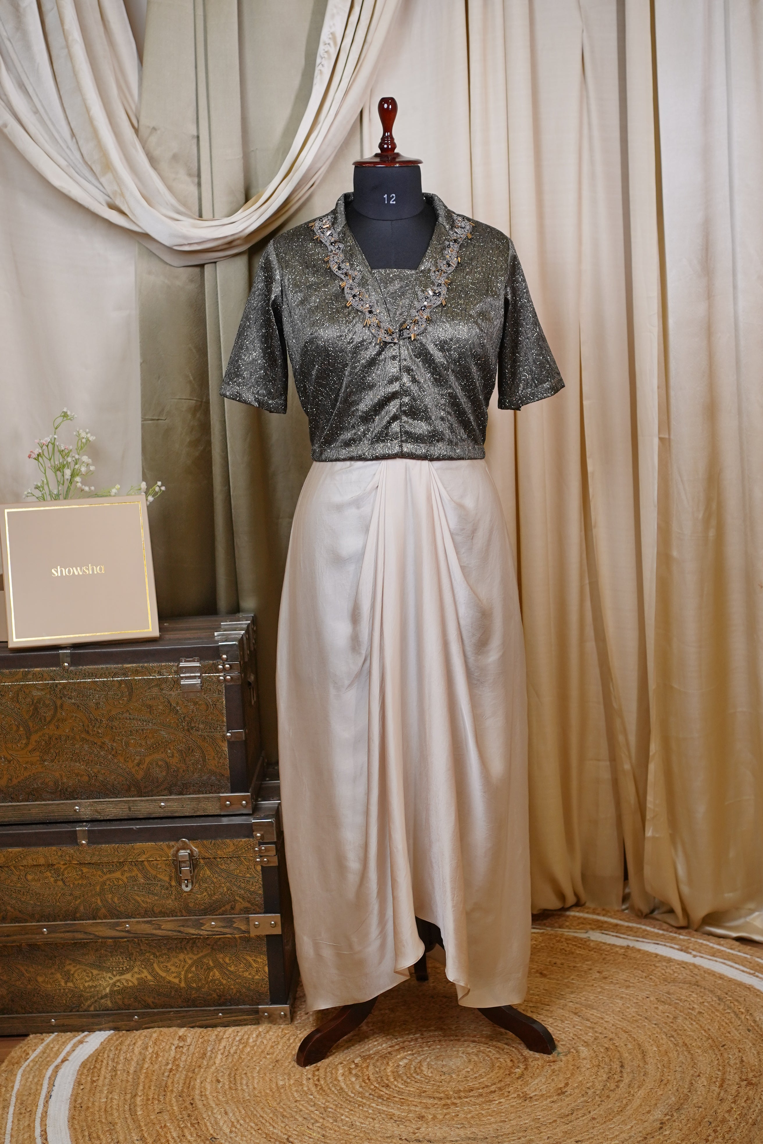 Shimmery Top & Skirt Set