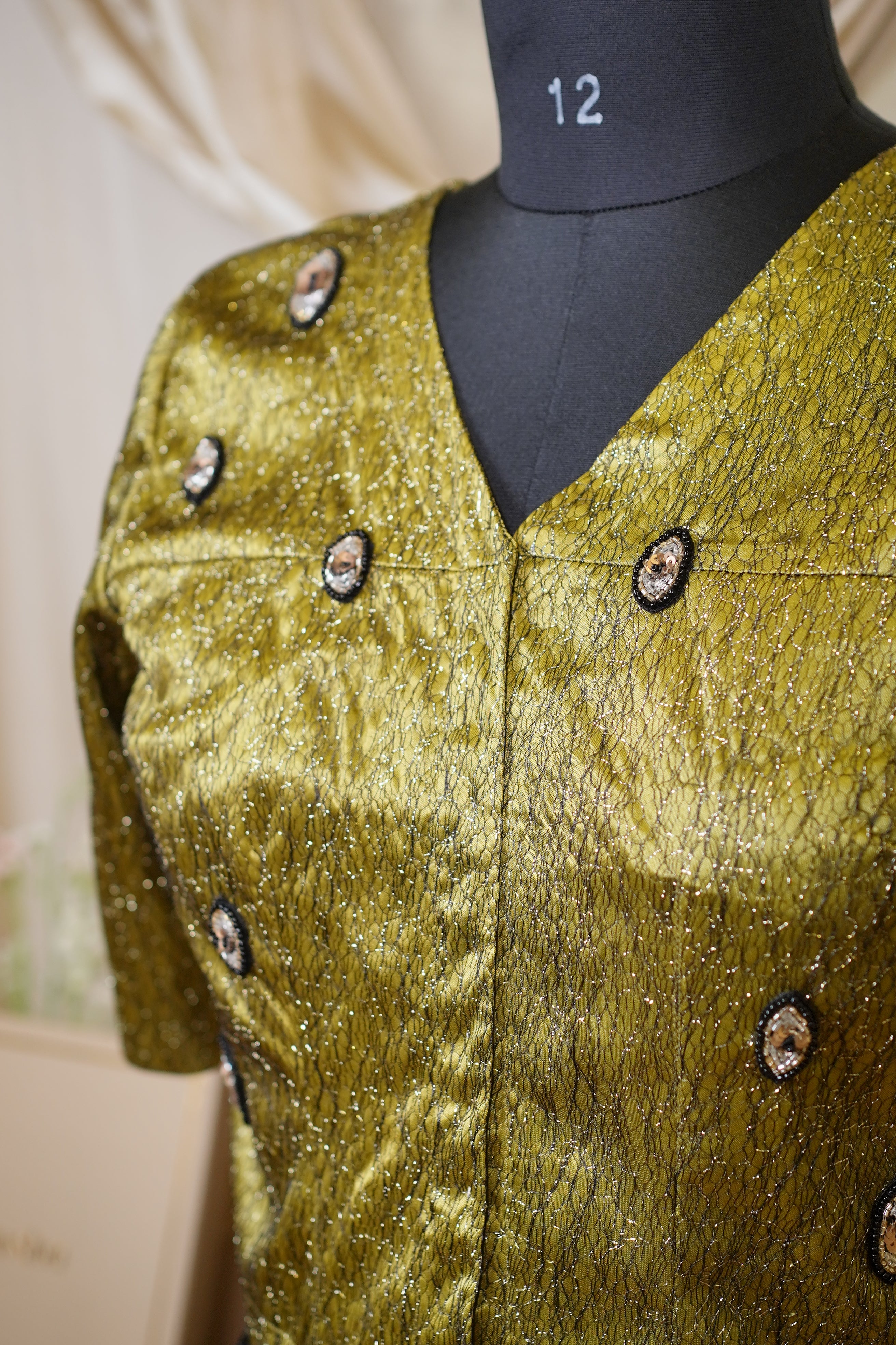 OLIVE SHIMMERY TOP & JACKET SET