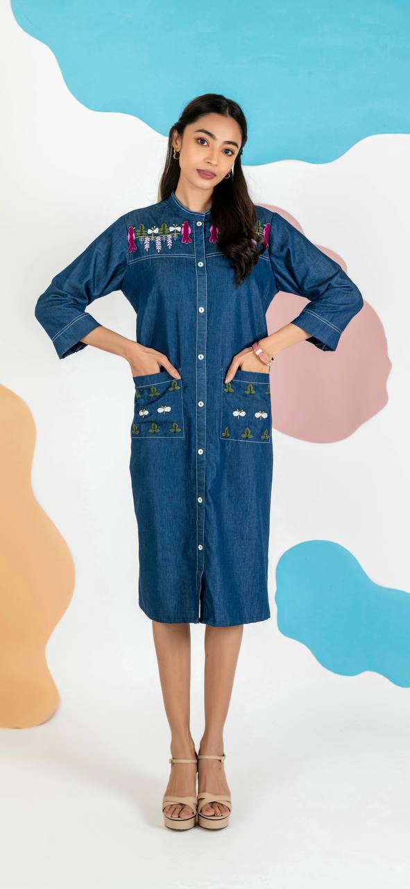 INDIGO BLOSSOM DRESS