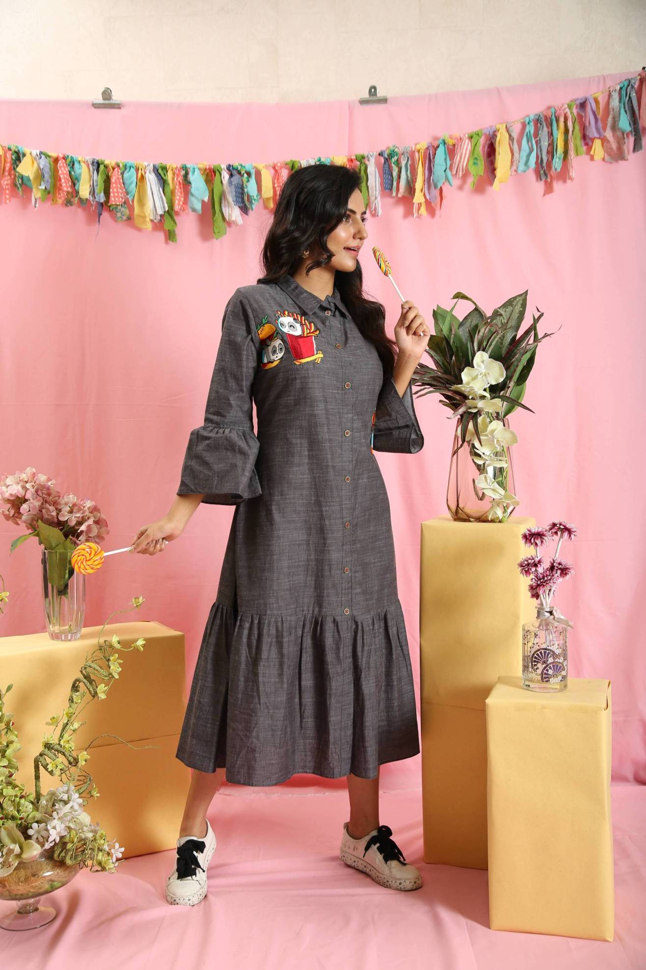 CHARCOAL PANDA DRESS