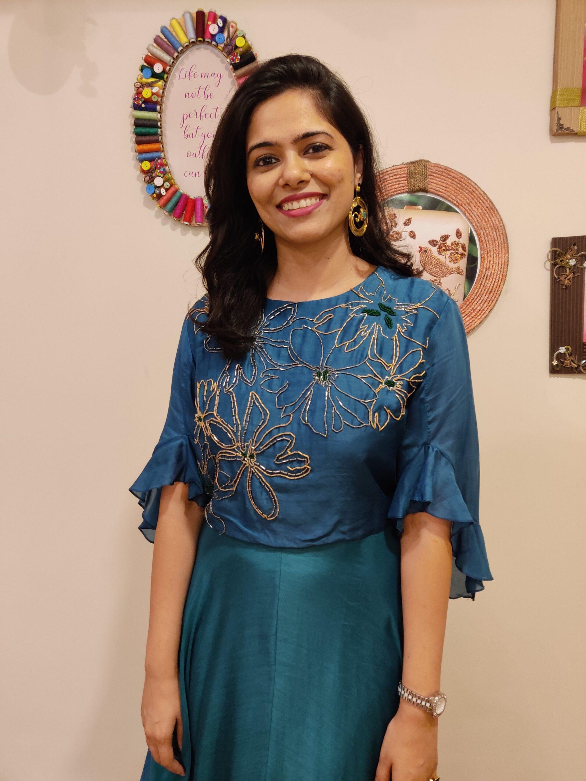 OMBRE TEAL COWL GOWN