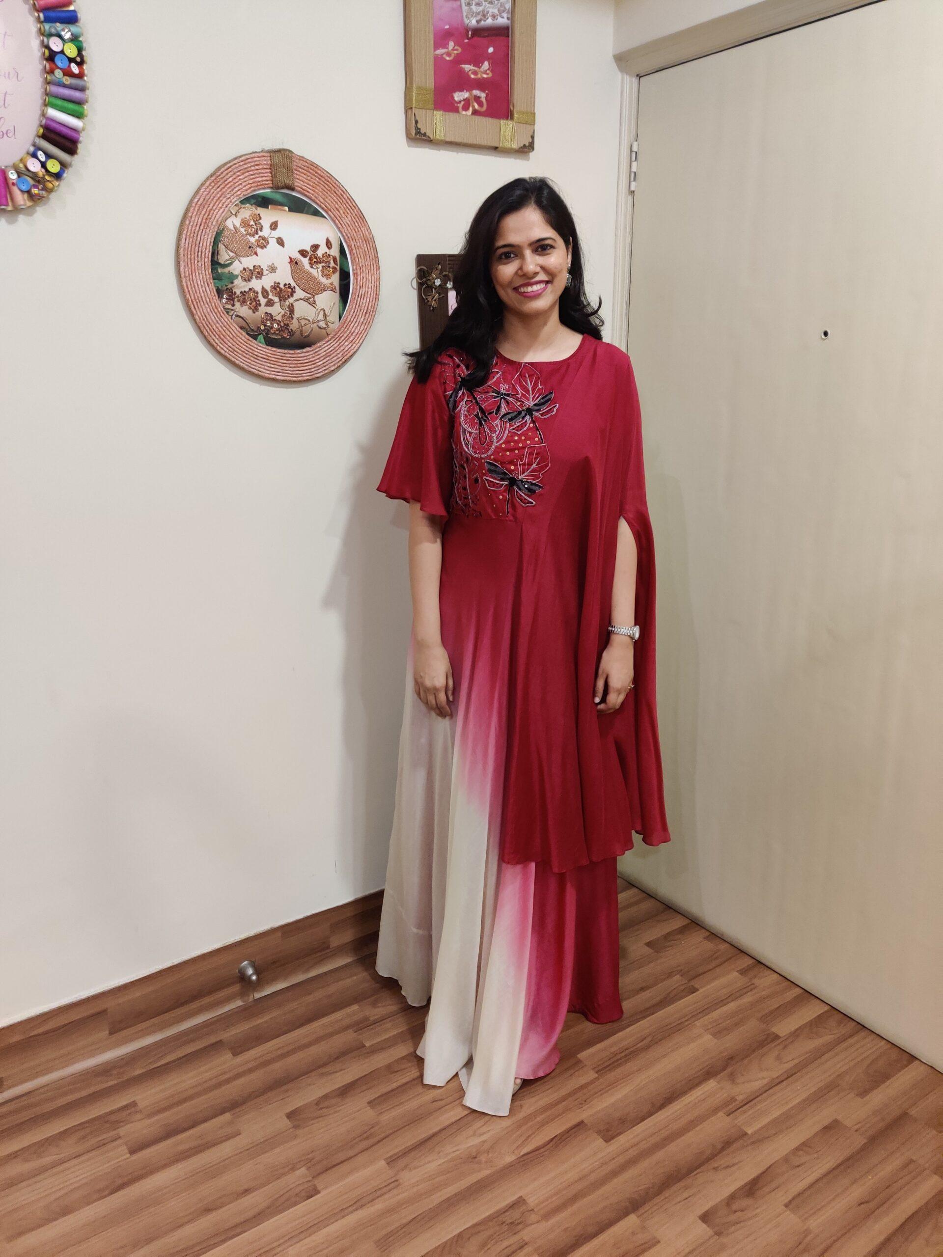 OMBRE ONE SIDE KAFTAAN GOWN