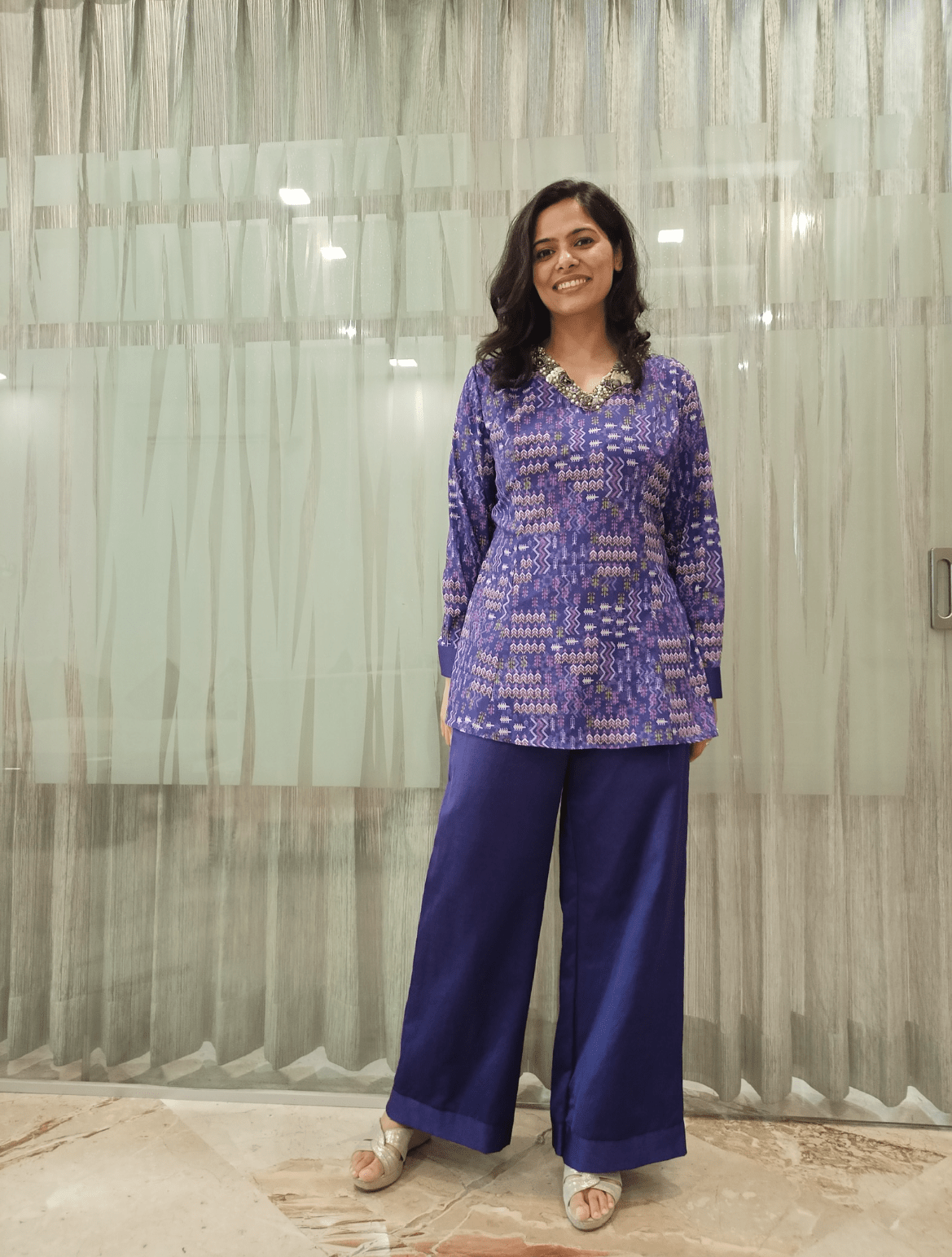 Russian Violet V Neck Co-ord Set