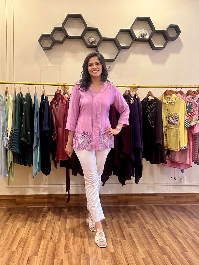 Candy Pink V Neck Top