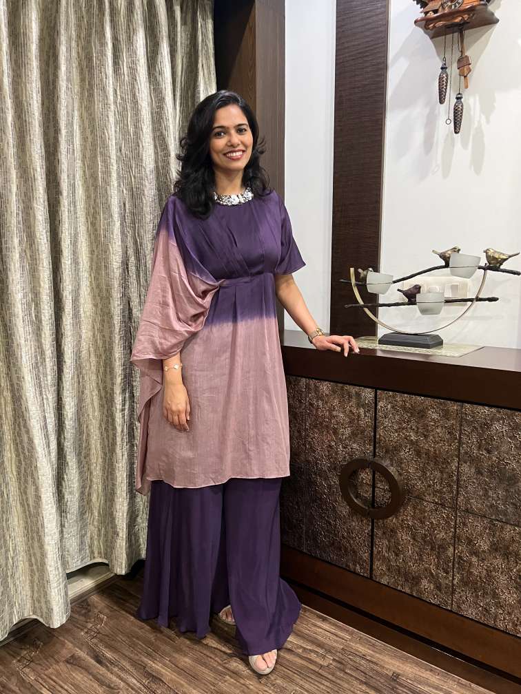 Periwinkle And Mauve Ombre Hooded Sleeve Co-ord Set