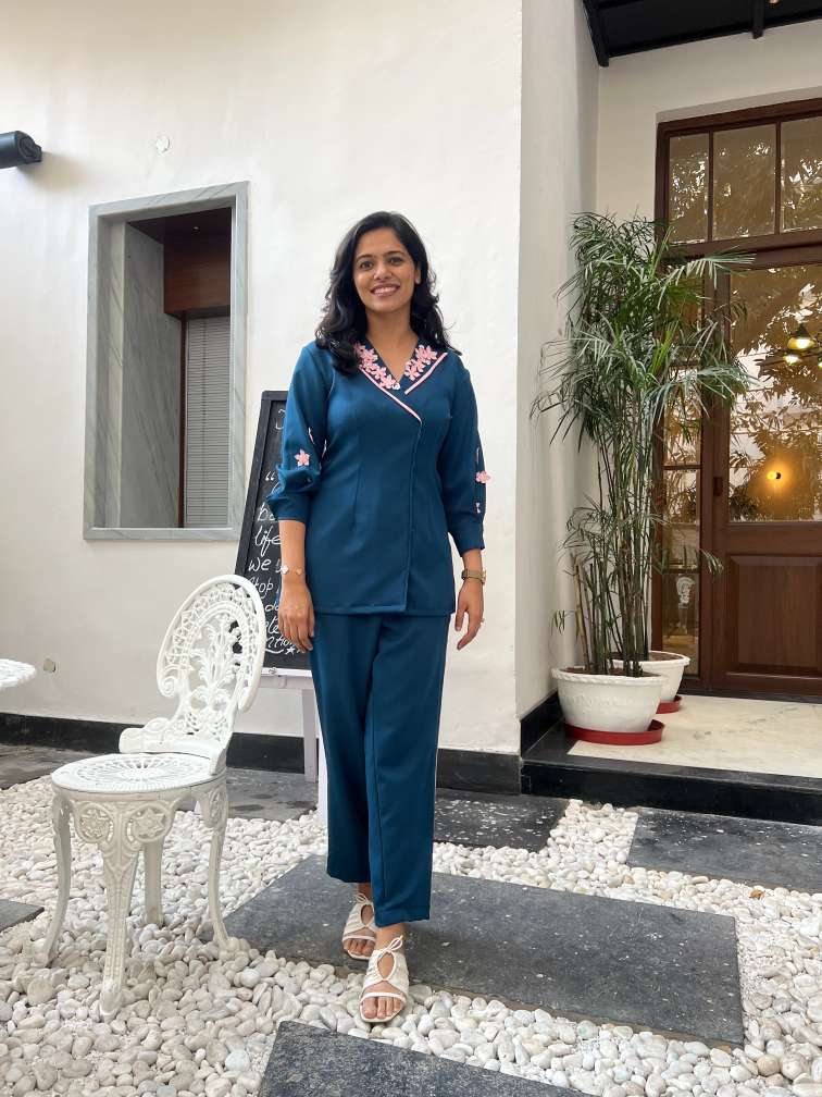 Ocean Blossom Blazer Co-ord Set