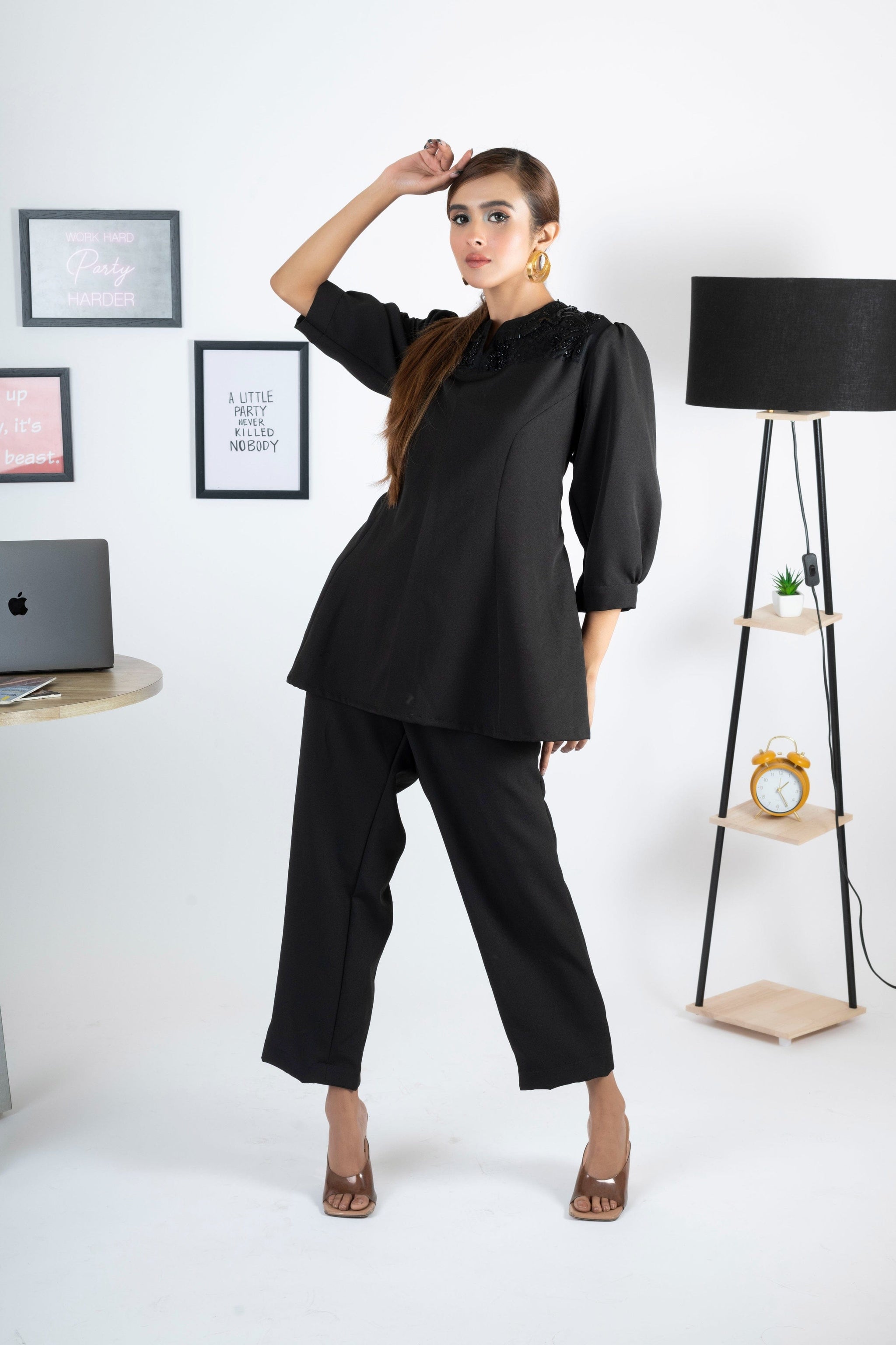 Boss Babe Black Mesh Tee main image 0