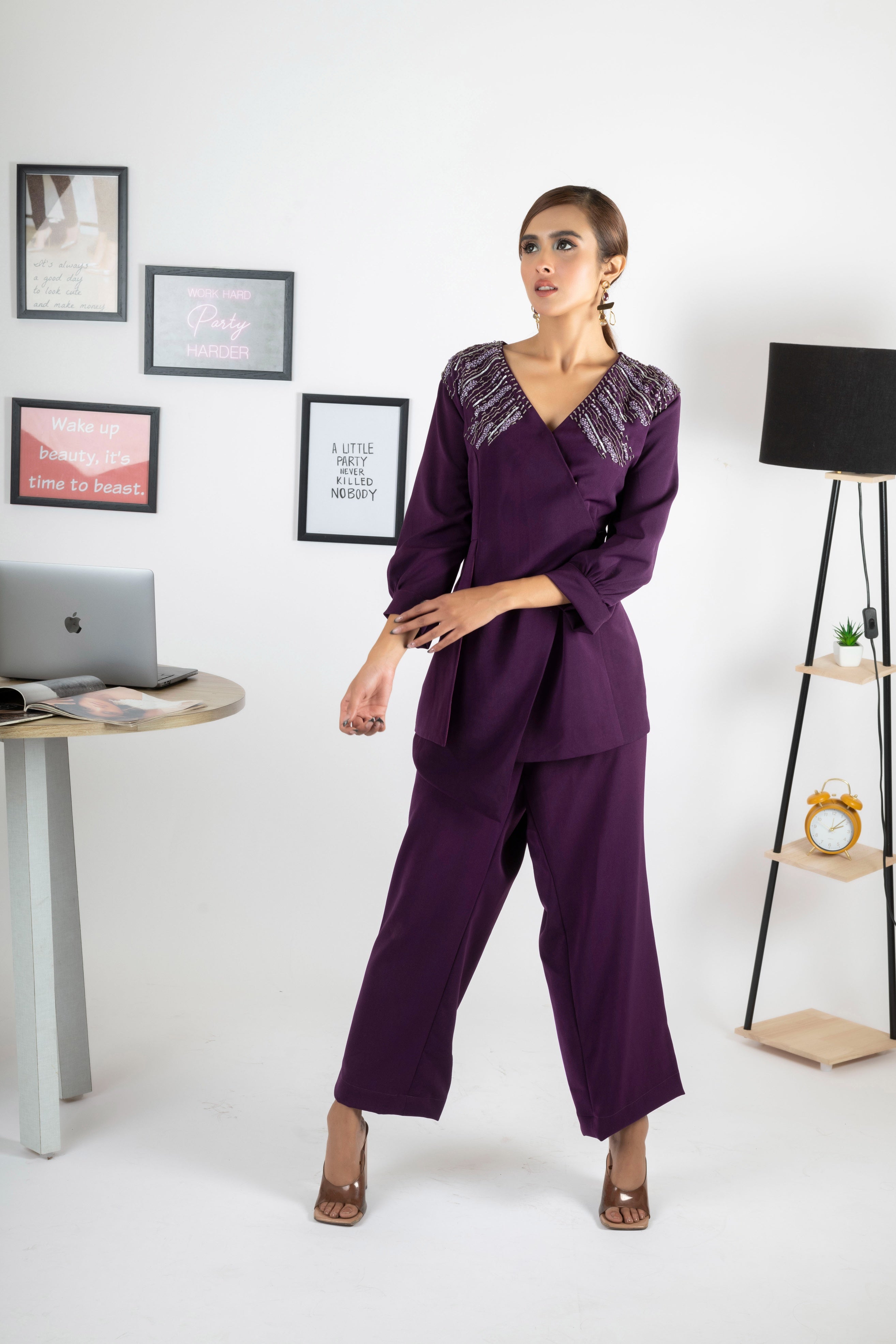 HAZEL PULL ON PLUM TOP