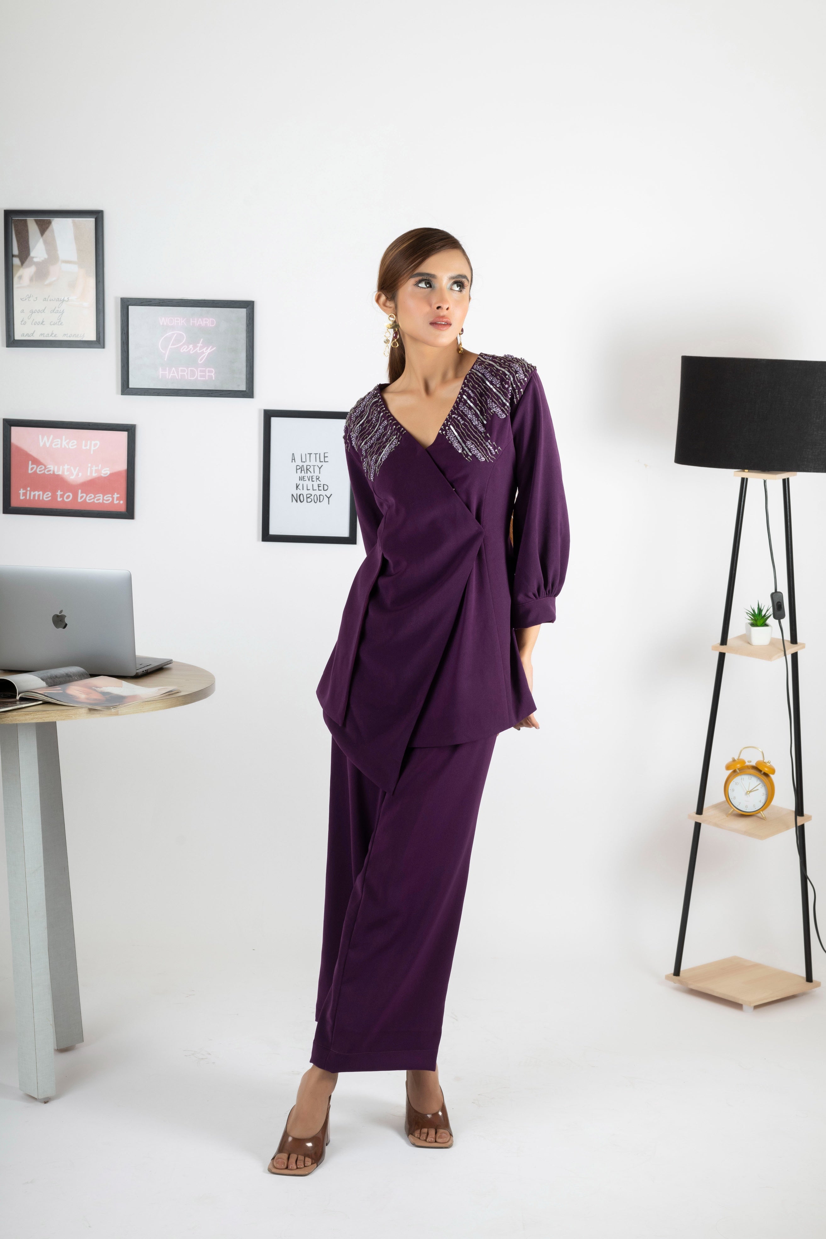 HAZEL PULL ON PLUM TOP