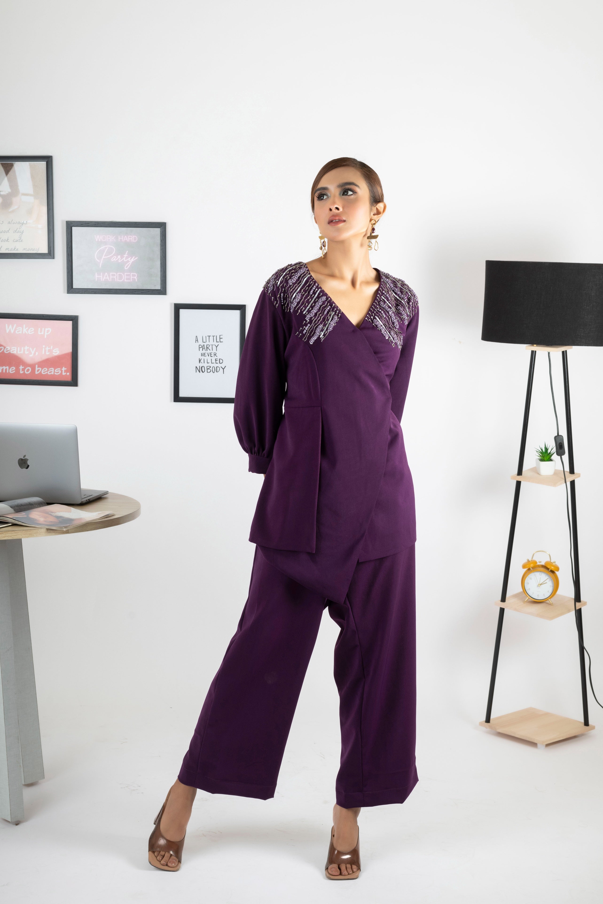 HAZEL PULL ON PLUM TOP