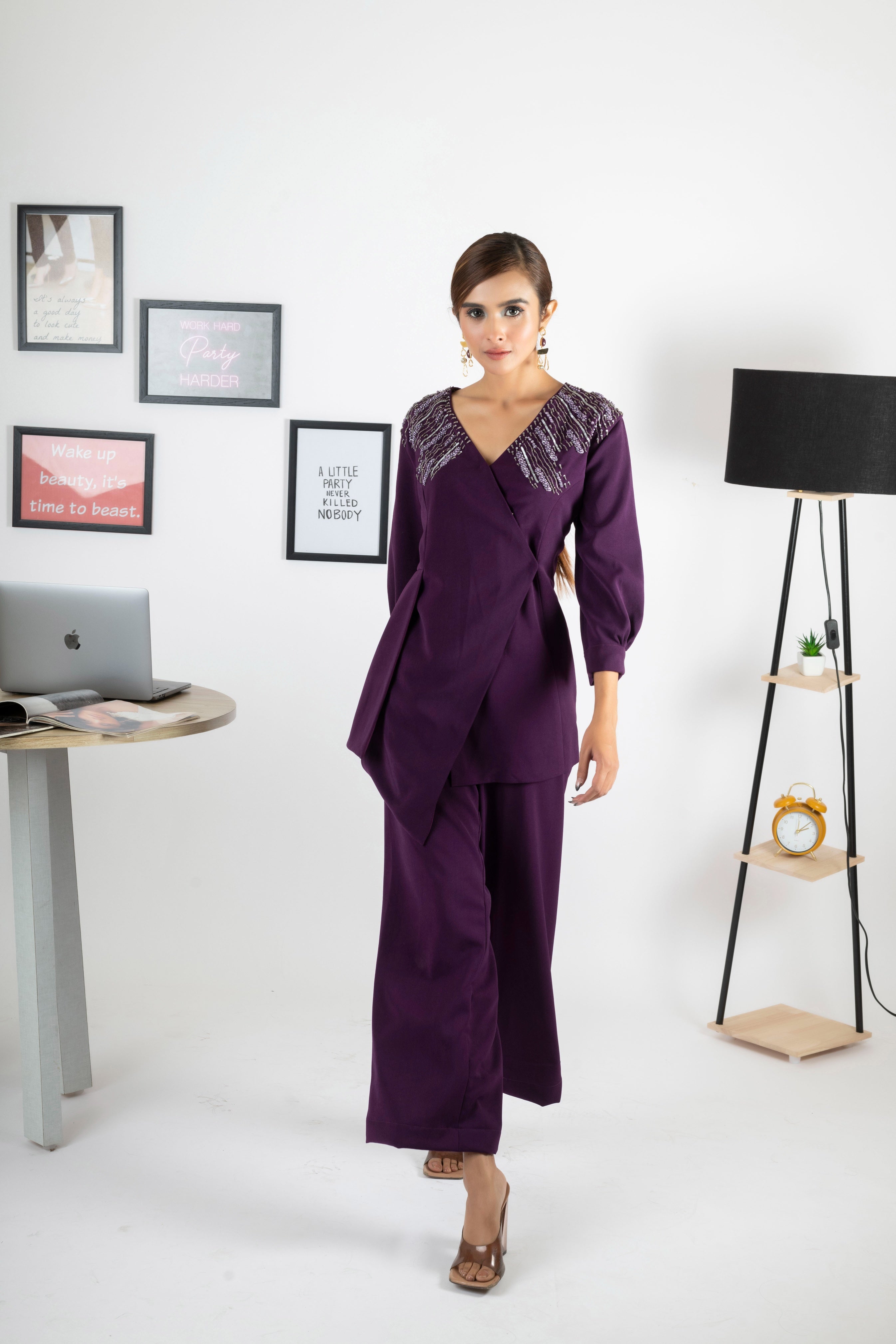 HAZEL PULL ON PLUM TOP