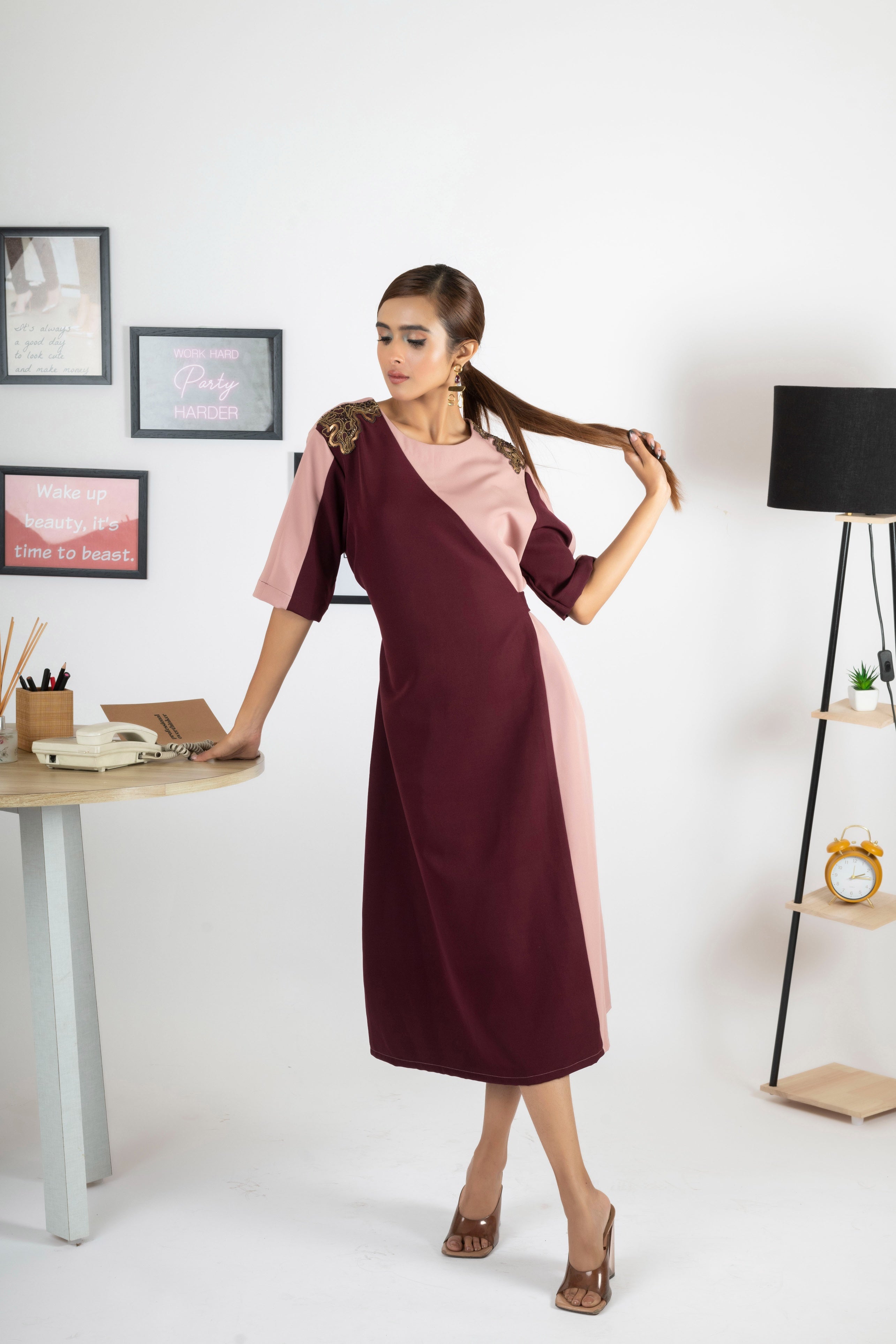 DOUBLE DIP CORAL PANTONE DRESS