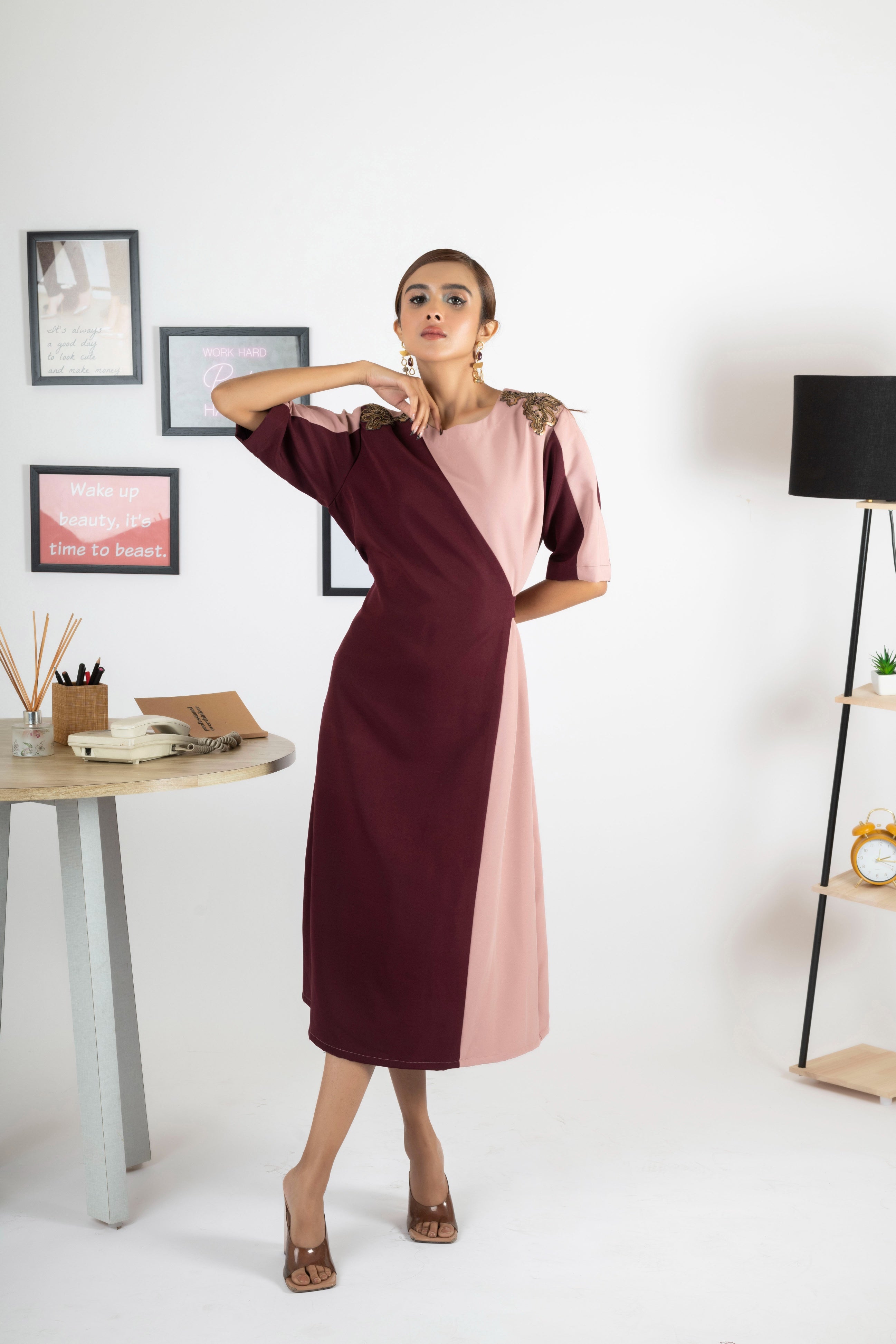 DOUBLE DIP CORAL PANTONE DRESS