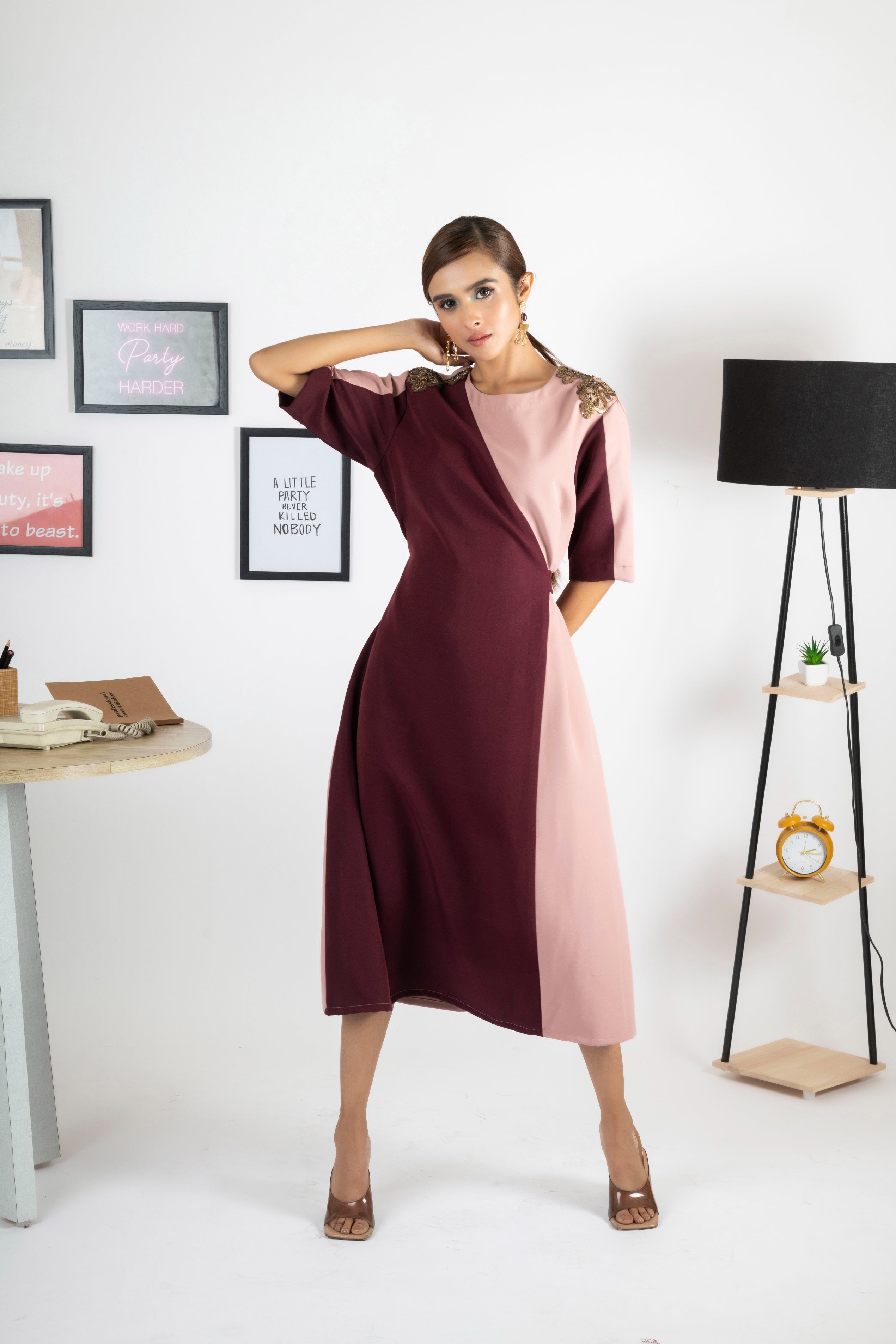 DOUBLE DIP CORAL PANTONE DRESS