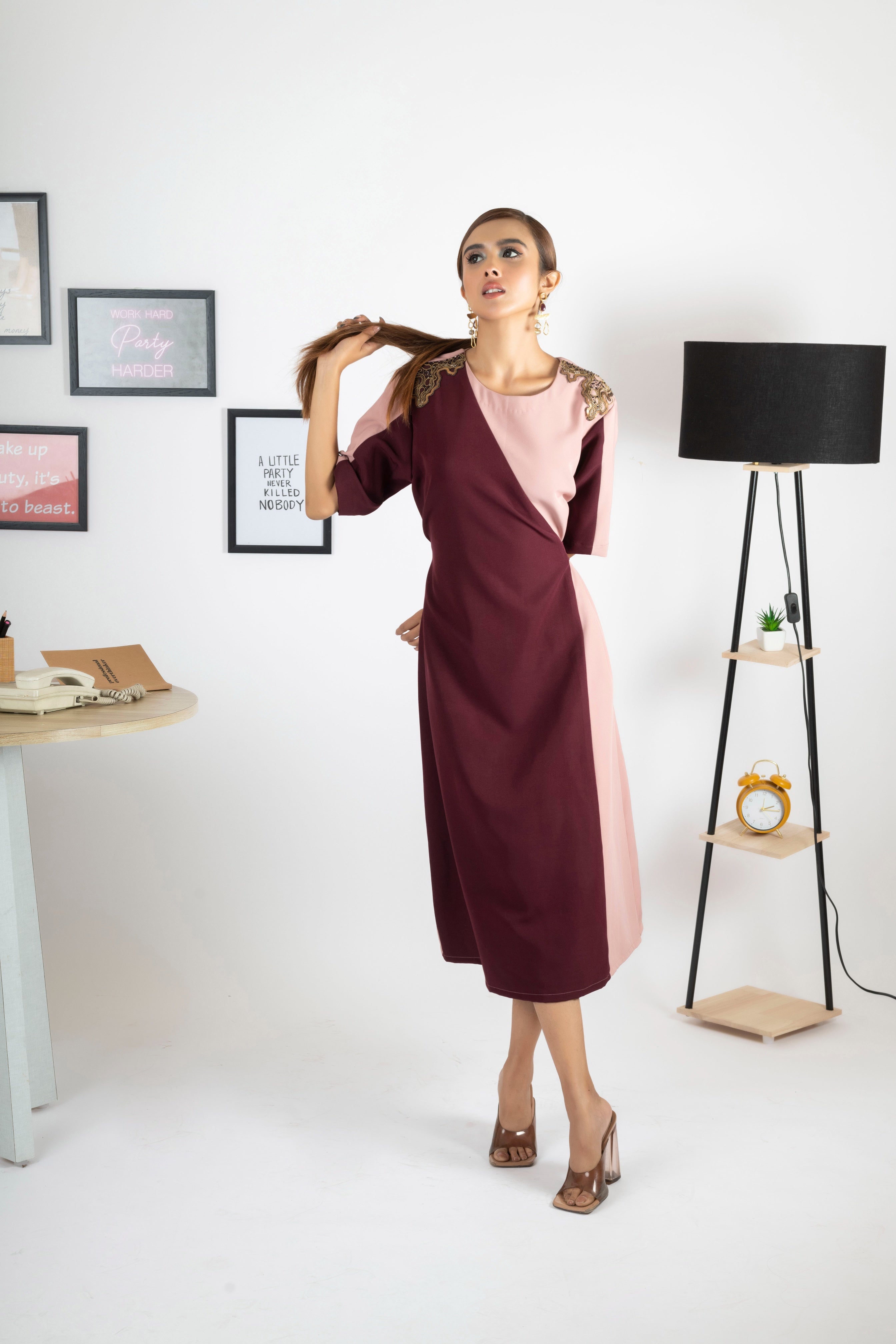 DOUBLE DIP CORAL PANTONE DRESS