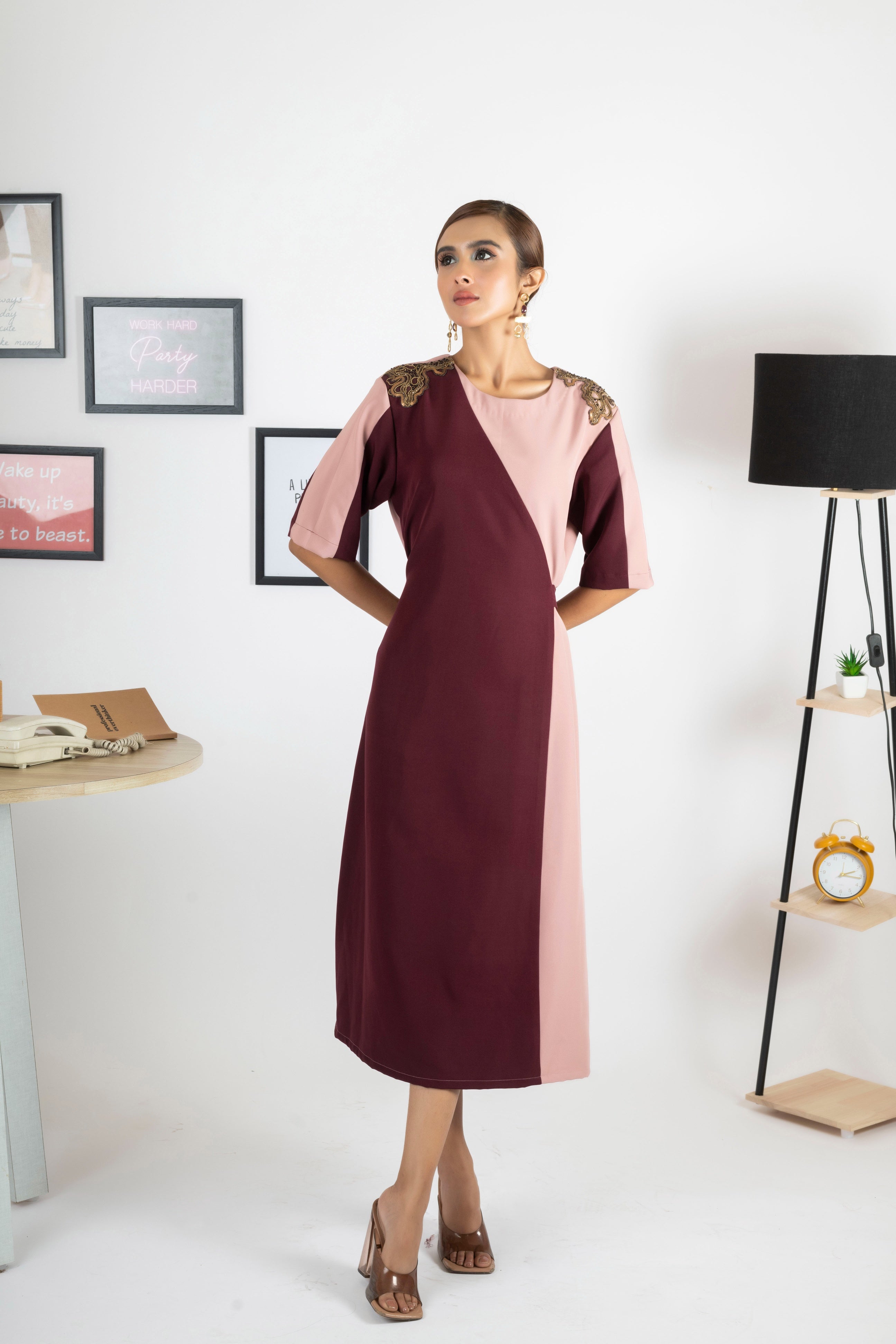 DOUBLE DIP CORAL PANTONE DRESS