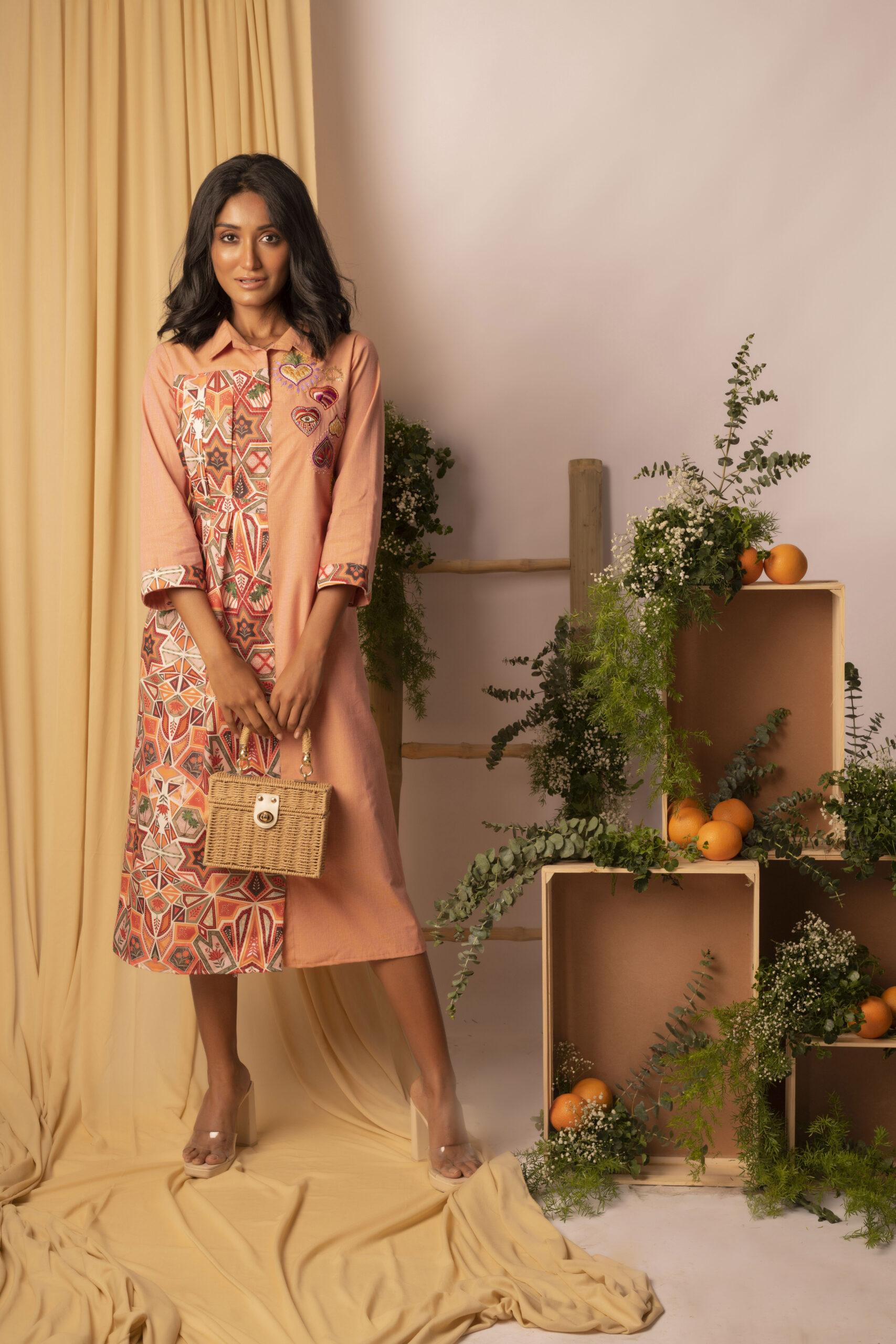 Sunglow printed Midi Dress