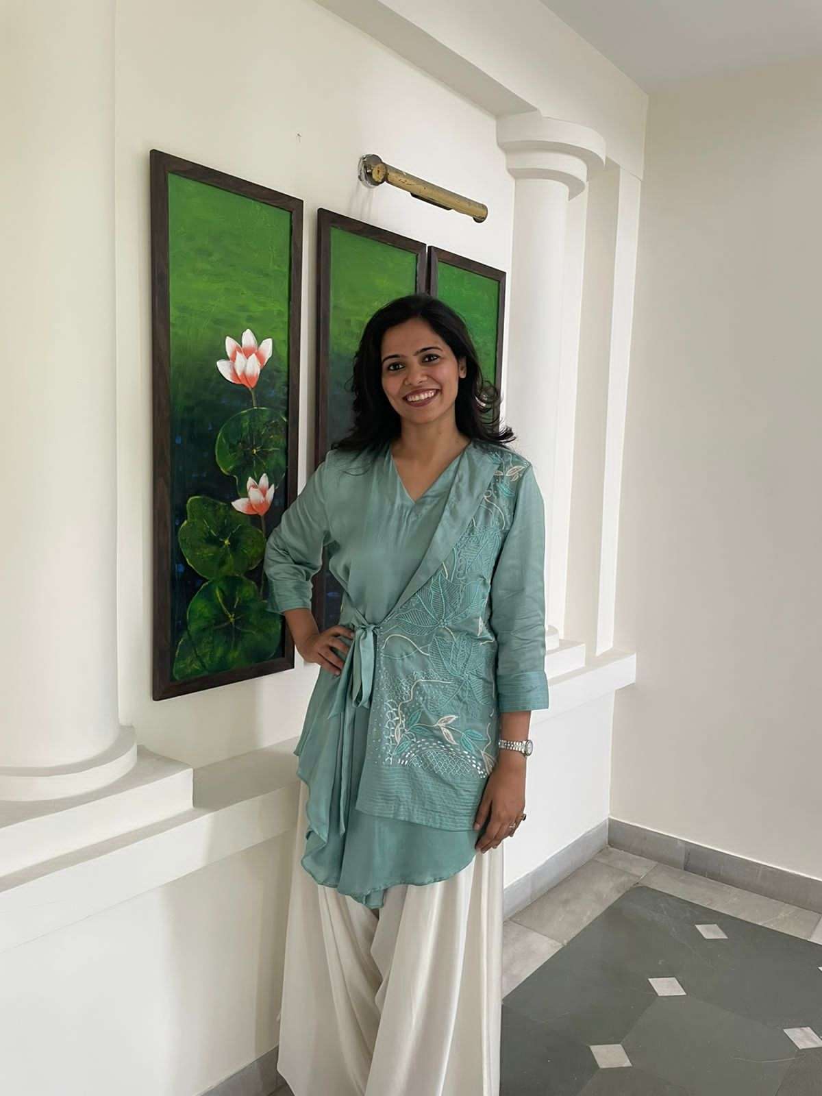 Wrap Around One Side Embroidered Co-ord Set