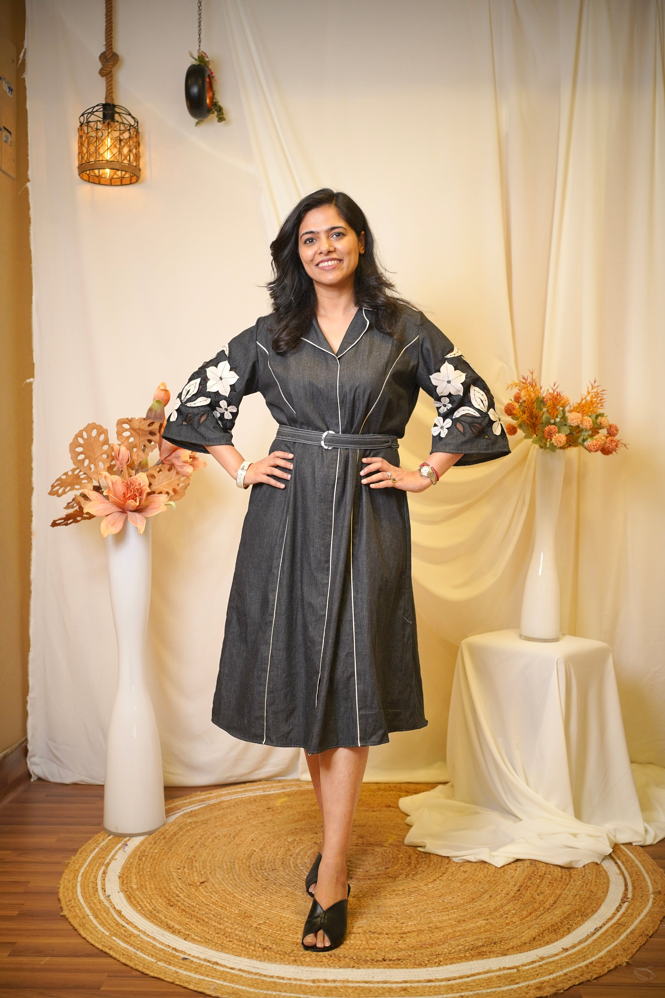 MIDNIGHT PETALS DRESS