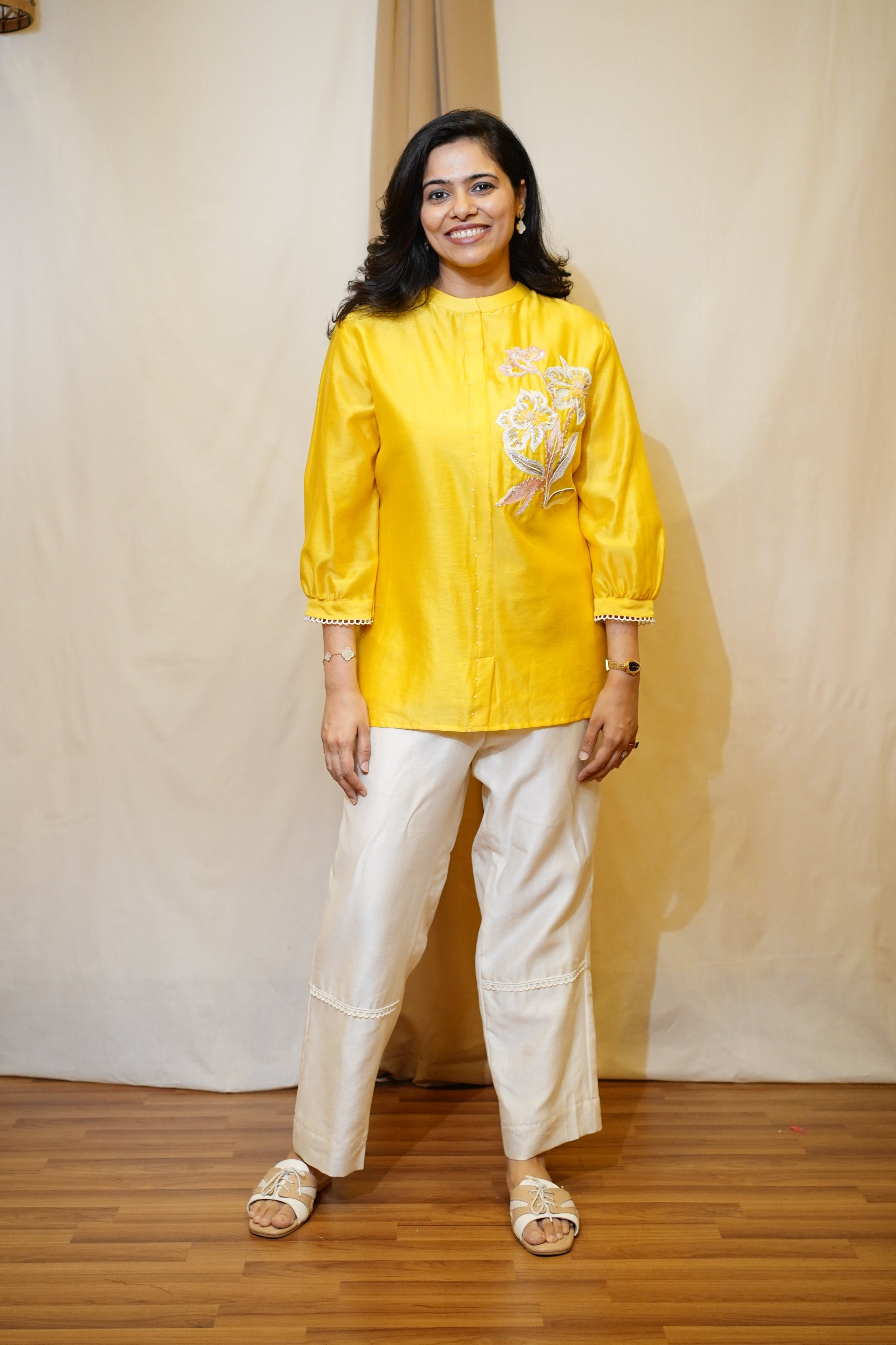 Sunshine Yellow Silk Co-ord Set