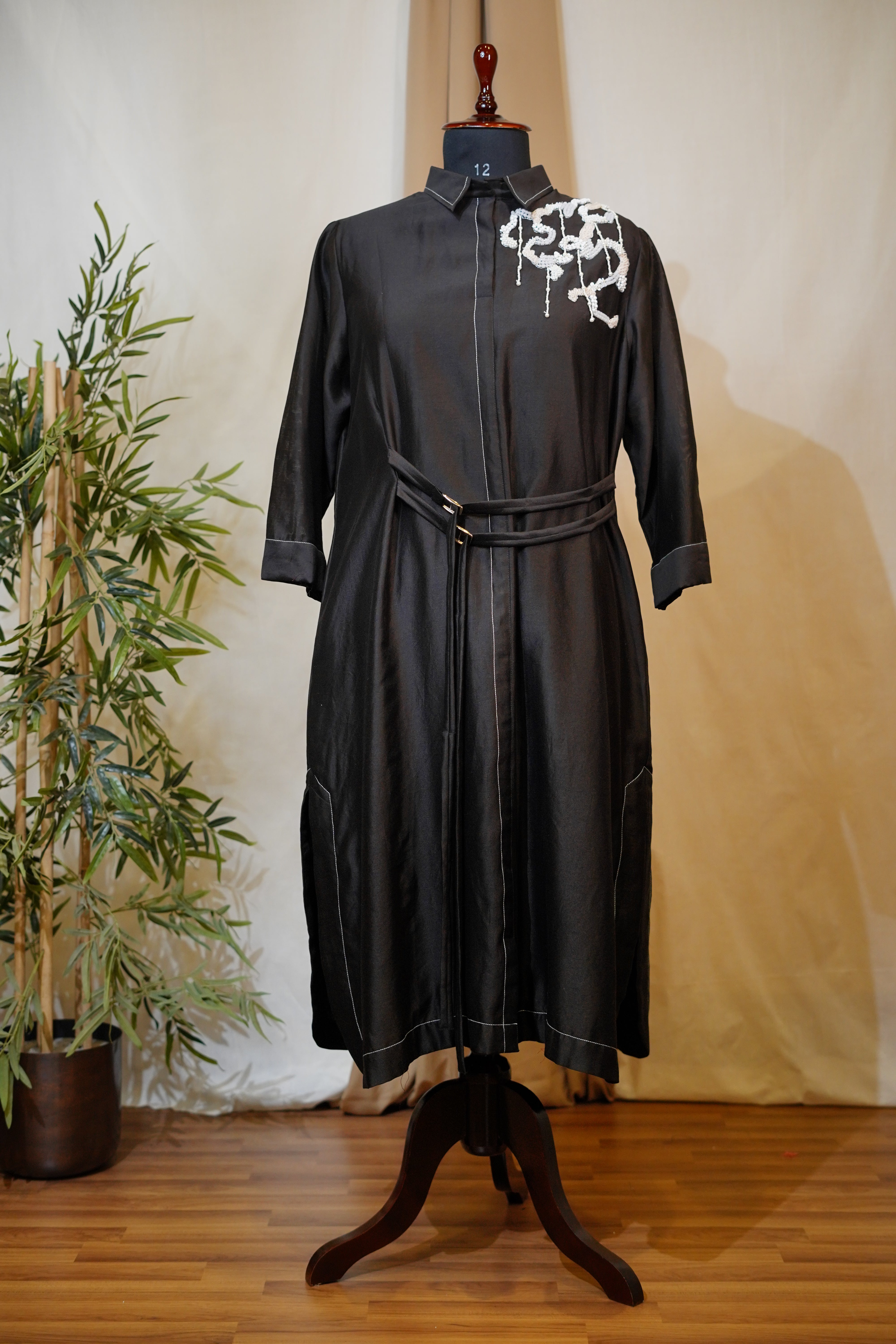 Black Radiance Belted Dress