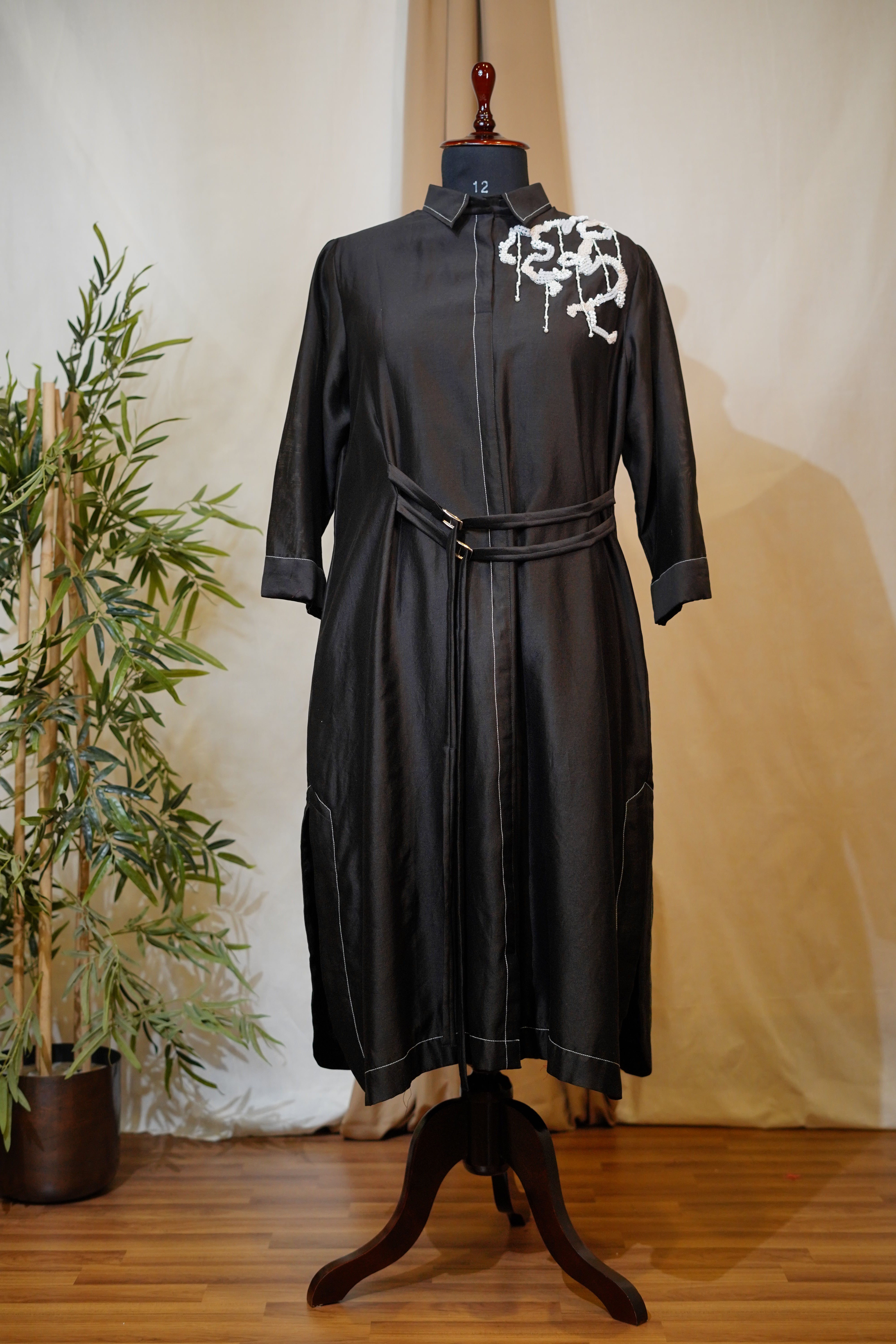 Black Radiance Belted Dress