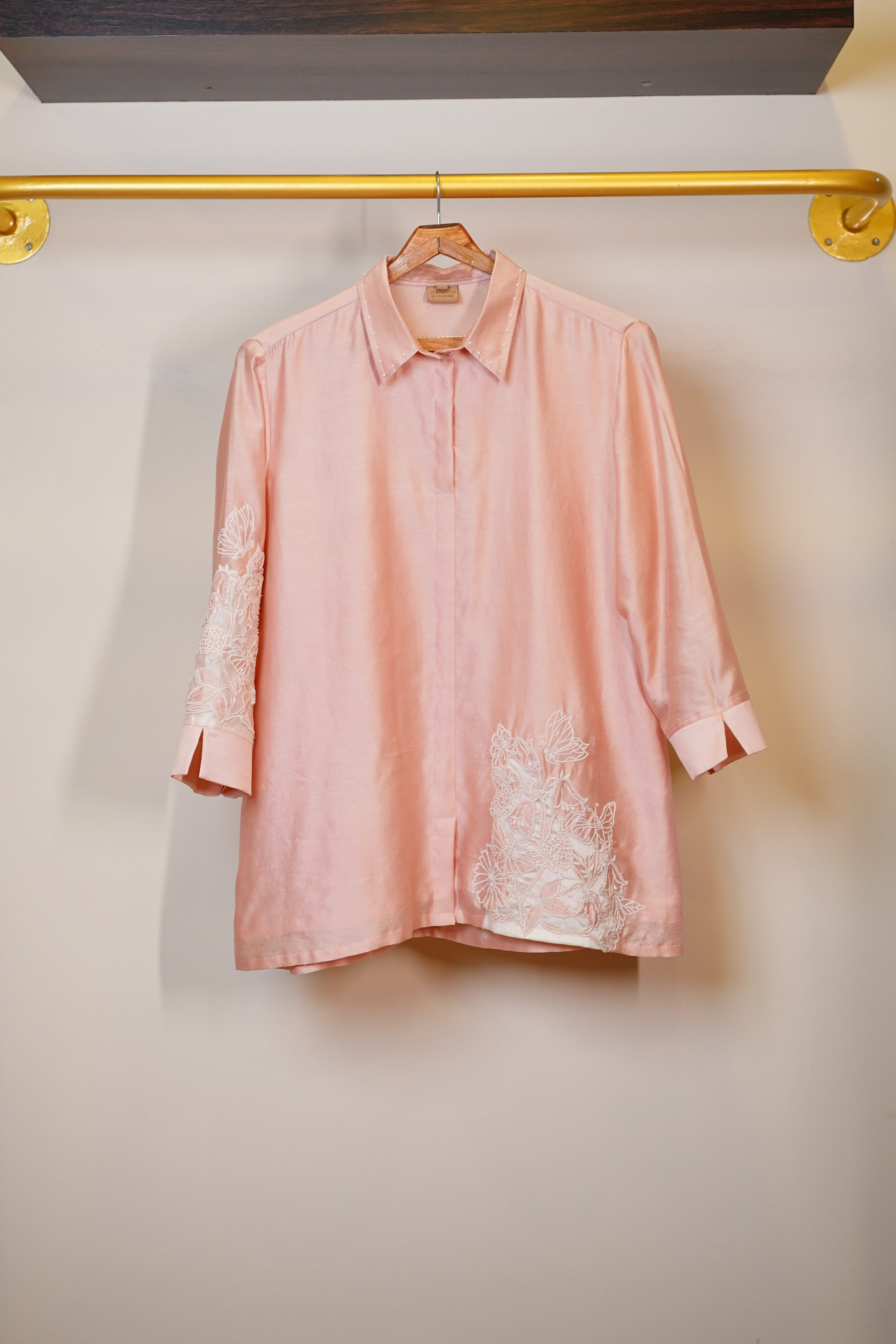 Peach Flair Silk Co-ord Set