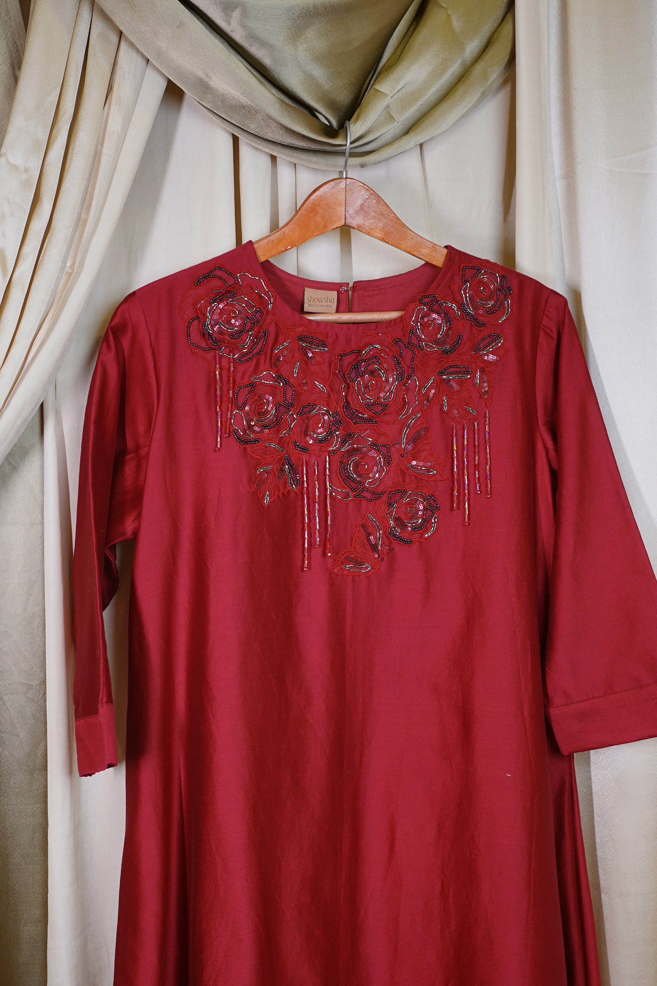 RED EMBROIDERED DRESS